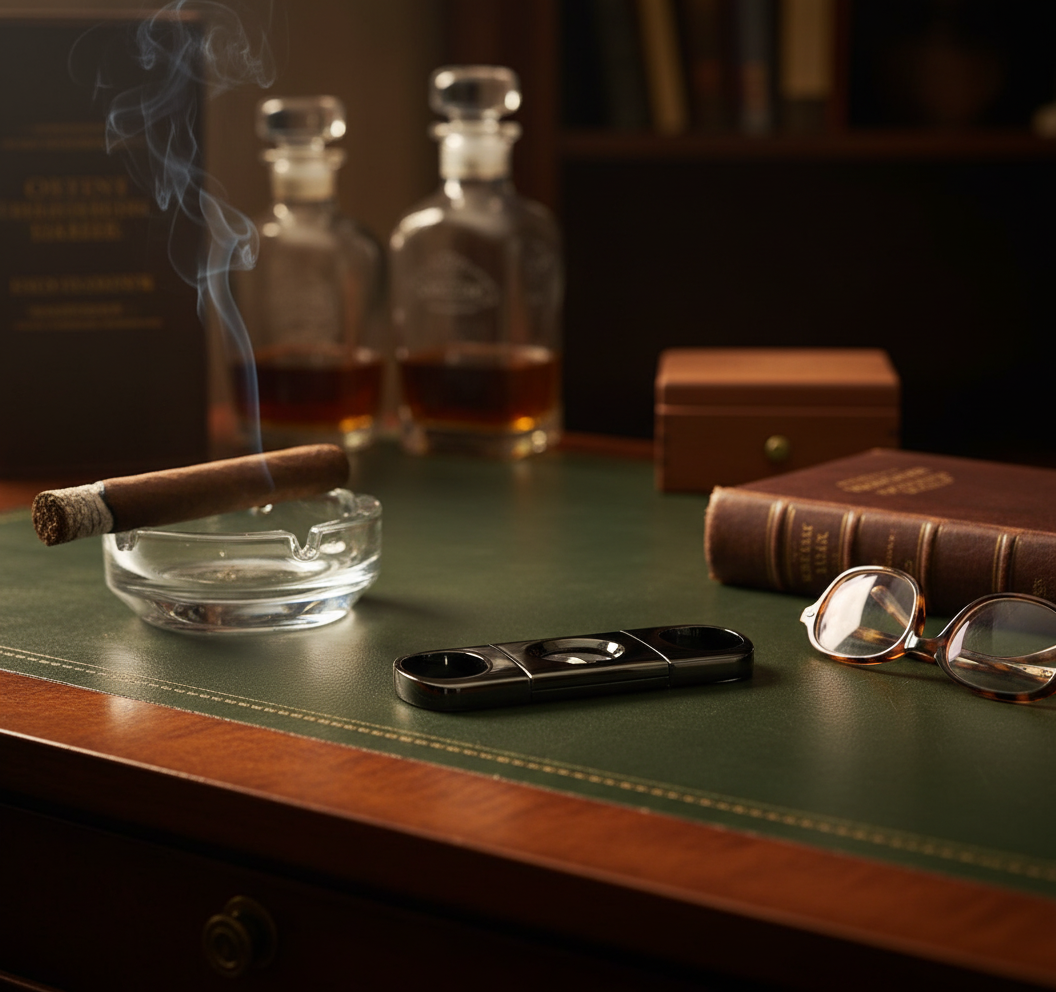 Gun Metal Cigar Cutter | Double Blade Guillotine