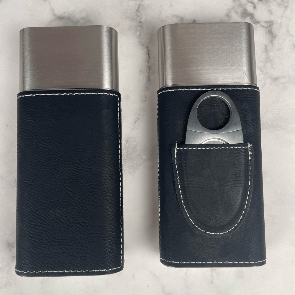 Unique Personalized Engraved Cigar Travel Case Customized Cigar Case Gifts for Men Groovy Cigars, a personalized cigar gift engraved and shipped by Groovy Cigars