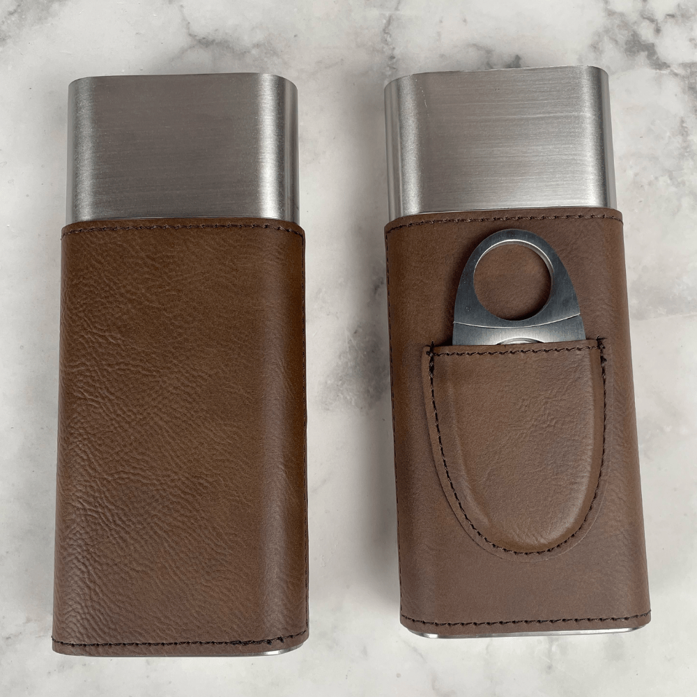Unique Personalized Custom Logo Cigar Case Customized Cigar Case Gifts for Men Groovy Cigars, a personalized cigar gift engraved and shipped by Groovy Cigars