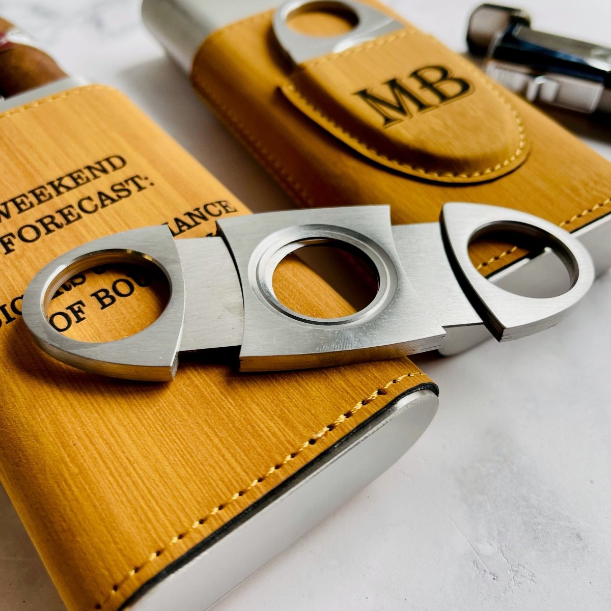 Unique Personalized Custom Logo Cigar Case Customized Cigar Case Gifts for Men Groovy Cigars, a personalized cigar gift engraved and shipped by Groovy Cigars
