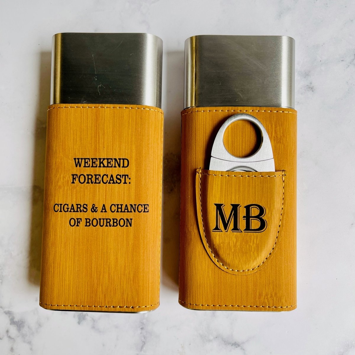 Unique Personalized Custom Logo Cigar Case Customized Cigar Case Gifts for Men Groovy Cigars, a personalized cigar gift engraved and shipped by Groovy Cigars
