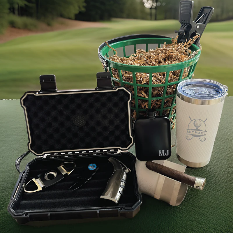 Cigar Lovers Golf Gift Basket 