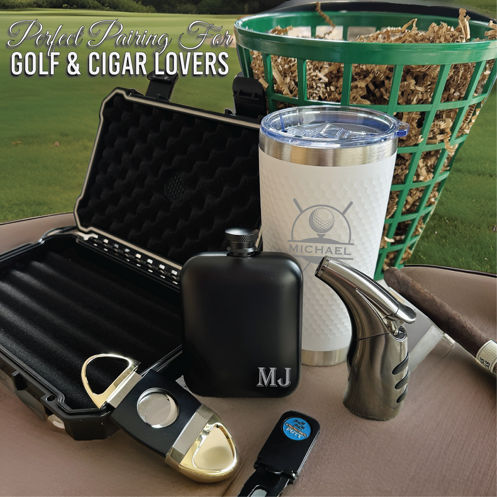 Cigar Lovers Golf Gift Basket 