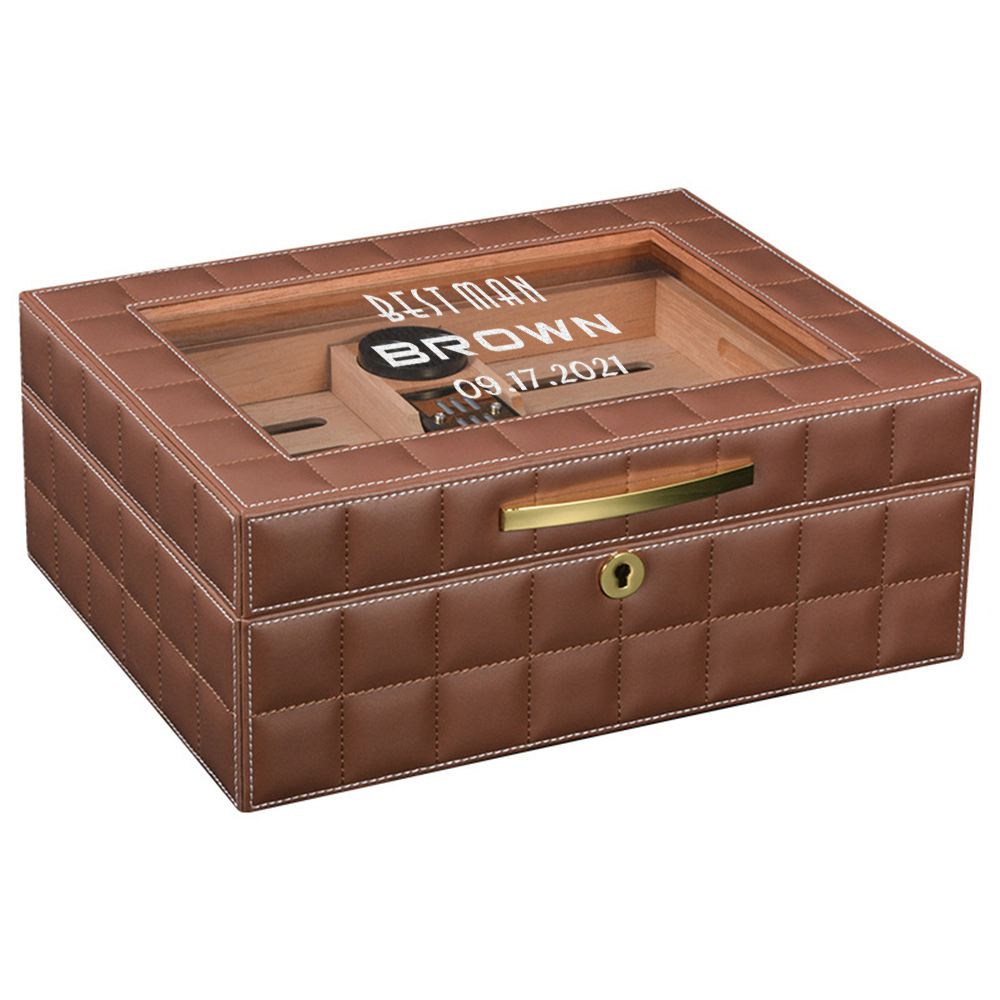 Personalized Leather Humidor 