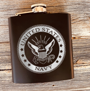 Navy Badge Flask