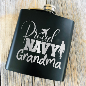 Proud Navy Grandma Flask