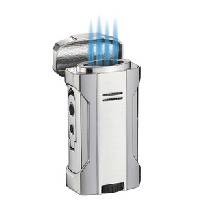 Silver Quad Flame Torch Lighter
