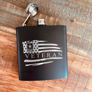 US Army Veteran Flag Flask