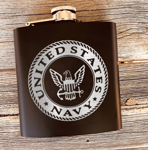 United States Navy Badge Flask