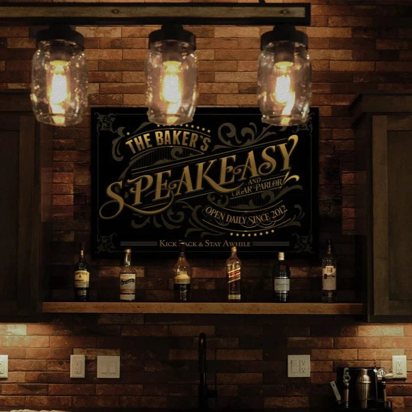 Personalized Speakeasy Cigar Parlor Sign 