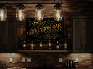 Bourbon Bar and Cigar Parlor Sign