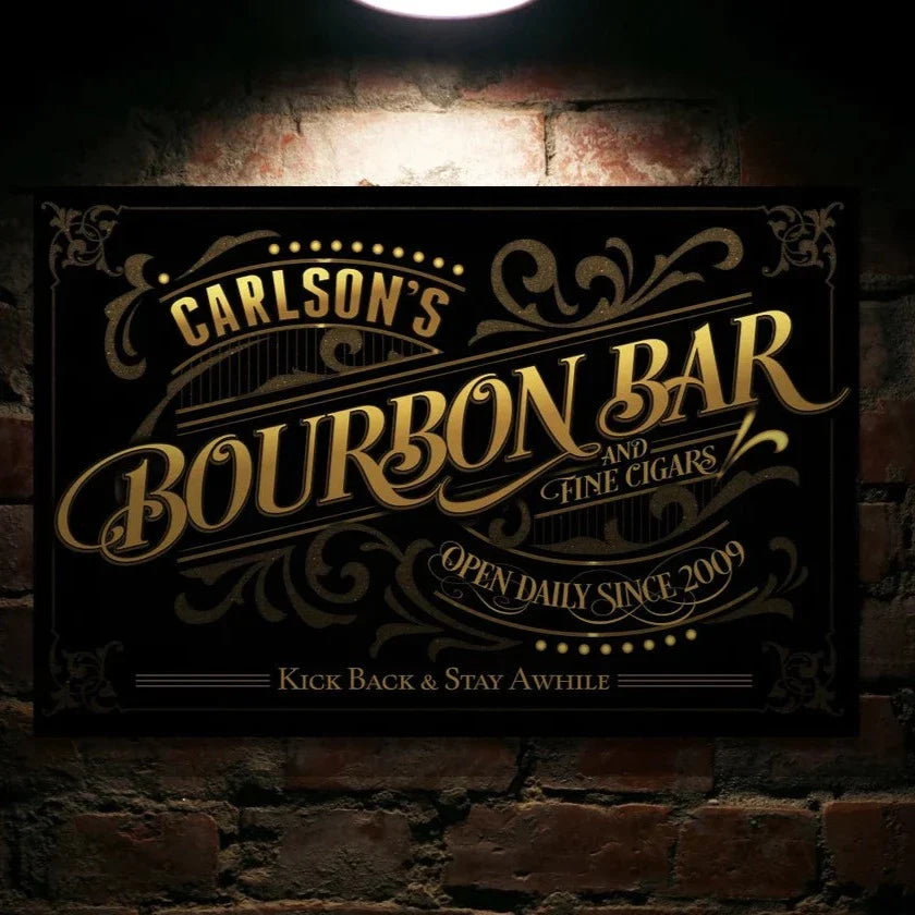 Bourbon Bar and Cigar Parlor Sign 