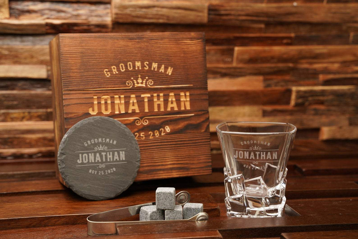 Whiskey Crate Gift Set - Groovy Groomsmen Gifts