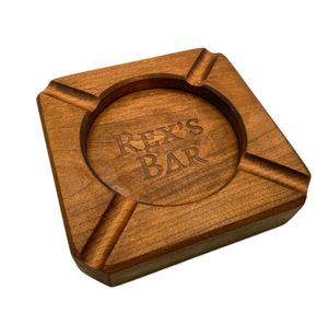 Personalized Wood Cigar Ashtray - Groovy Cigars