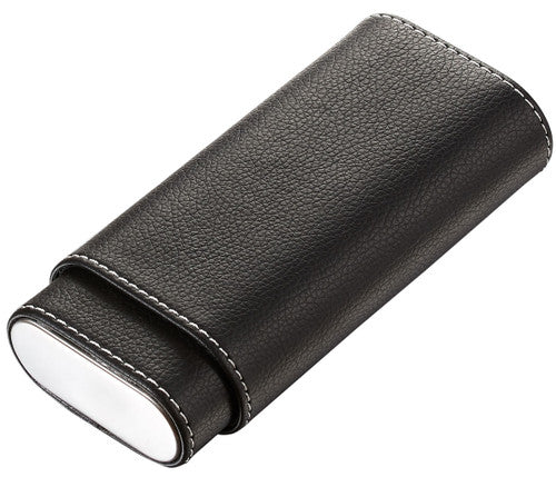 Black Textured Leather Cigar Case 