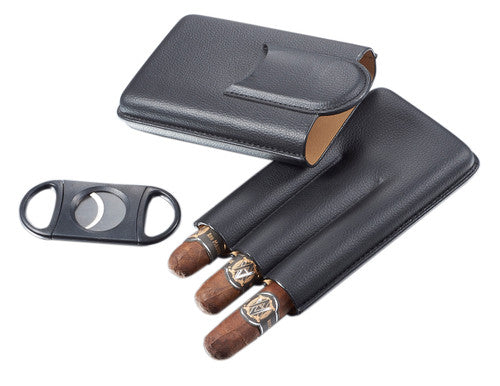 Sleek Smoker Cigar Case & Cutter 